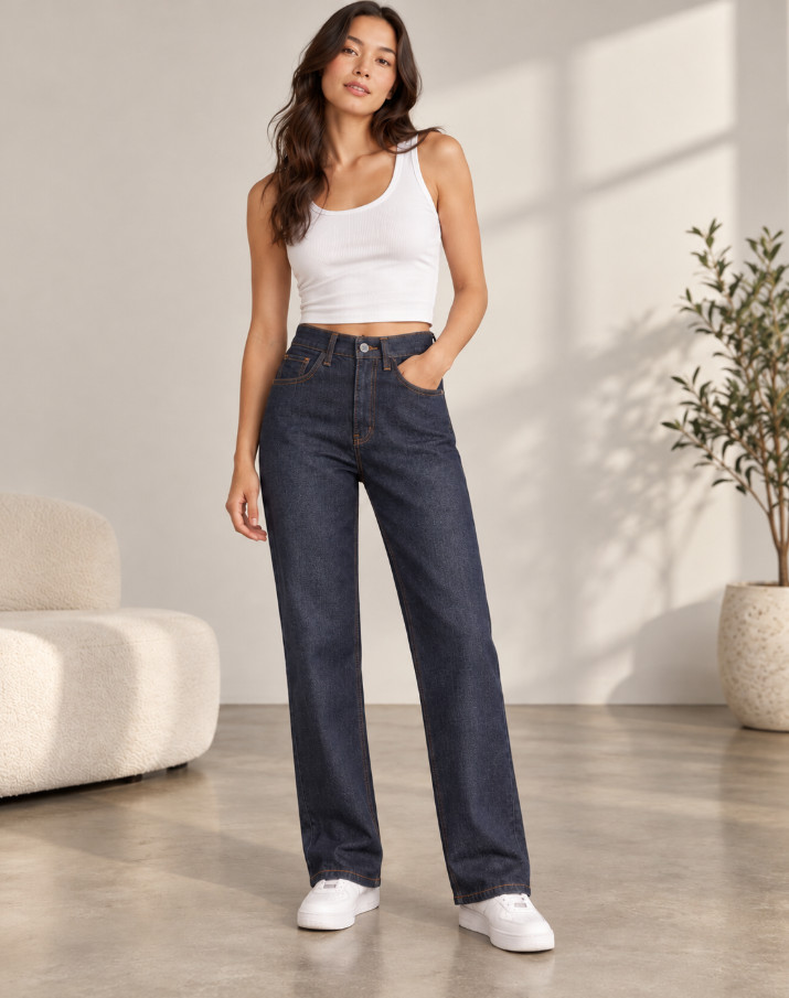 SHEIN SPODNIE JEANS ZAMEK KIESZENIE WYSOKI STAN PK01__XXS