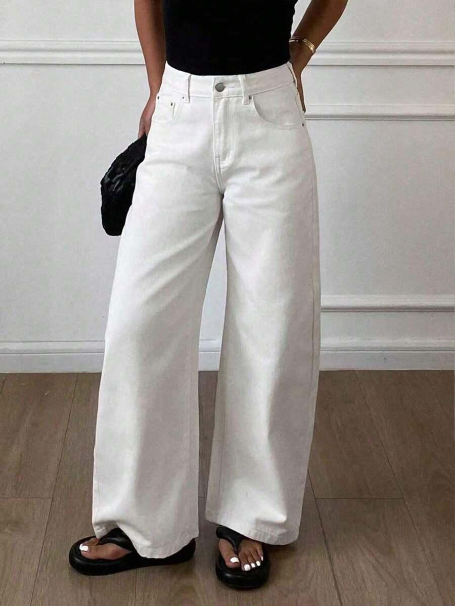 SHEIN BIAŁE SPODNIE JEANS S06__XL
