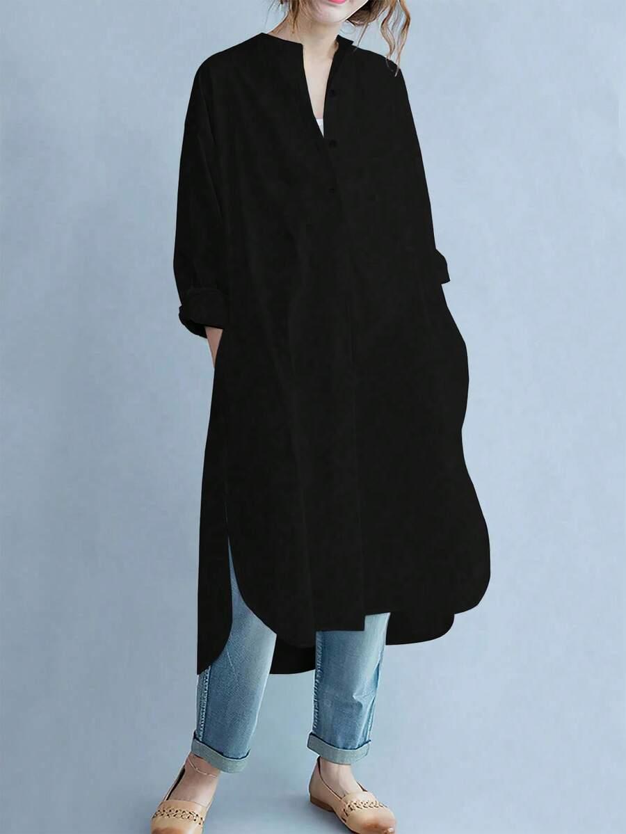 SHEIN CZARNA KOSZULA DŁUGI RĘKAWA S06__48