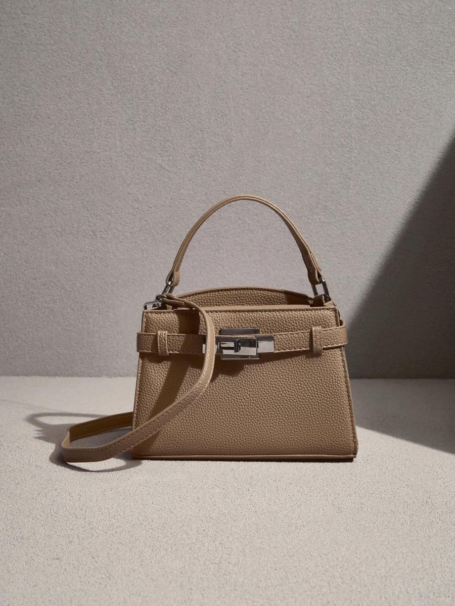 SHEIN BRĄZOWA KLASYCZNA TOREBKA PASEK S07__8X13X20CM