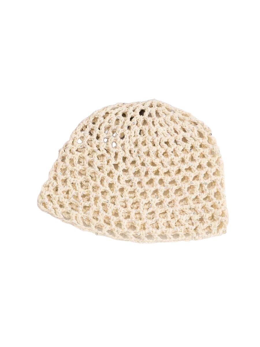 SHEIN BEŻOWA CZAPKA ZDOBIENIE S07