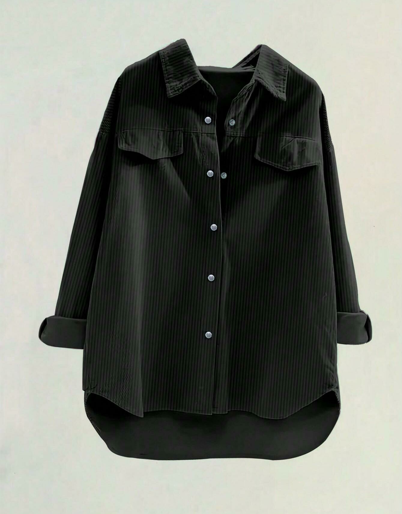 SHEIN SZTRUKSOWA CZARNA KOSZULA S06__XL