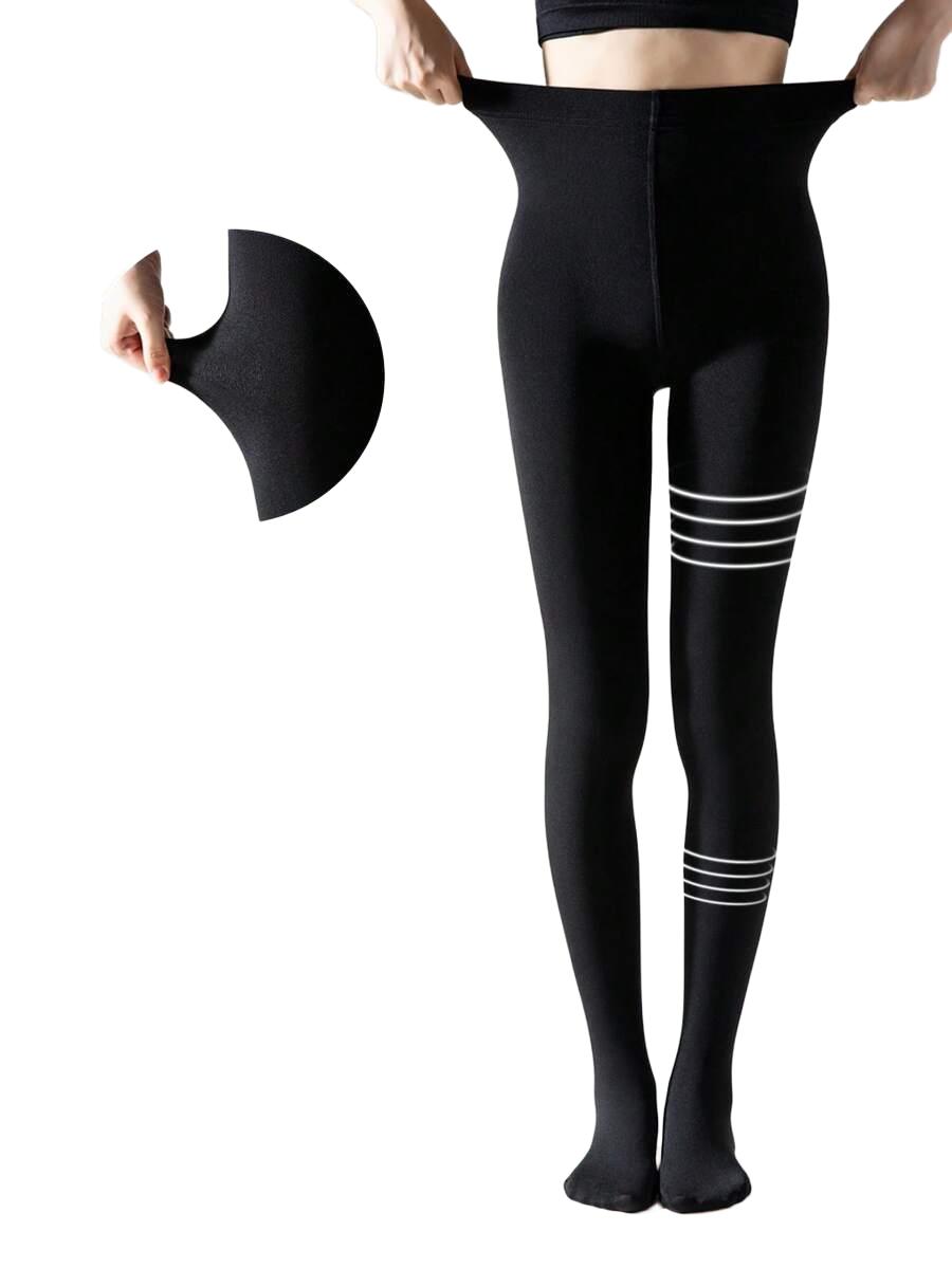 SHEIN CZARNE OCIEPLANE RAJSTOPY W01__XS-M
