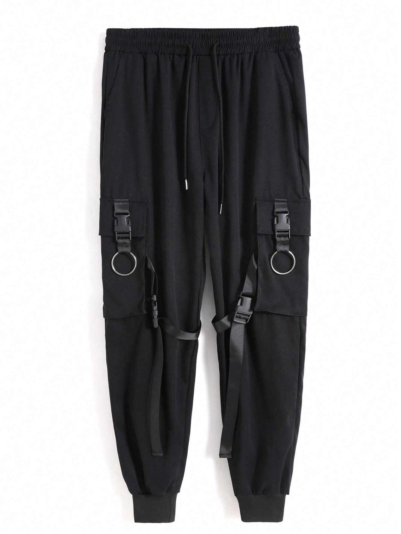 SHEIN CZARNE SPODNIE KIESZENIE S06__XL
