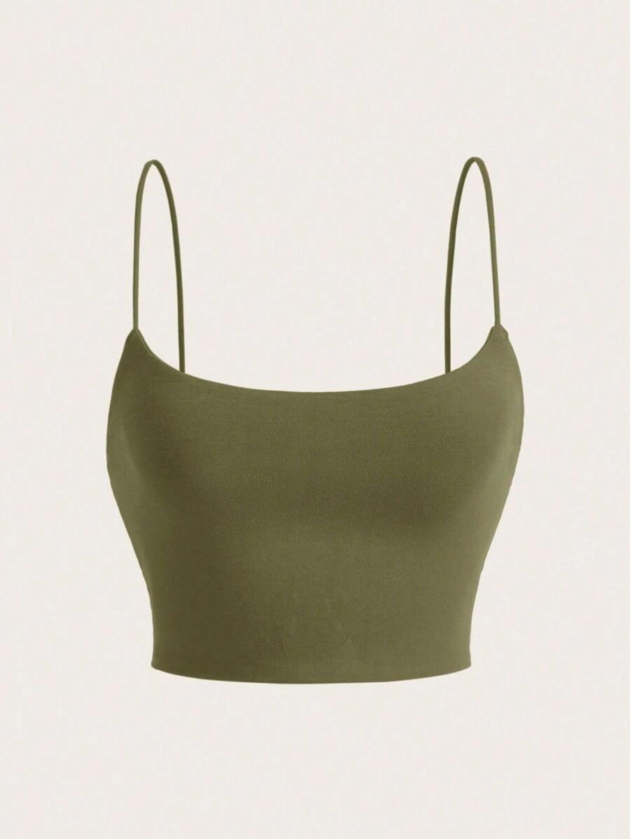 SHEIN ZIELONY TOP NA RAMIĄCZKACH S09__XS