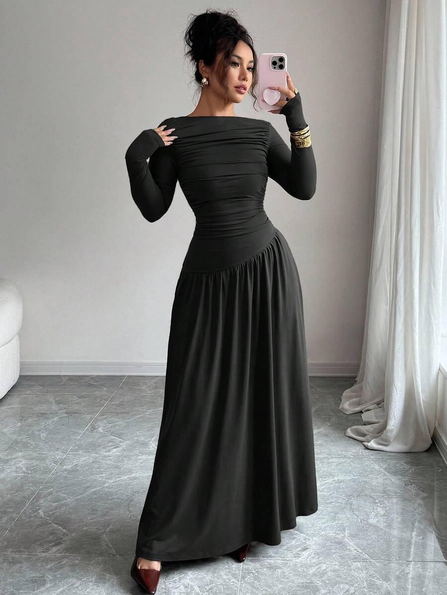 SHEIN CZARNA MAXI SUKIENKA S06__XL