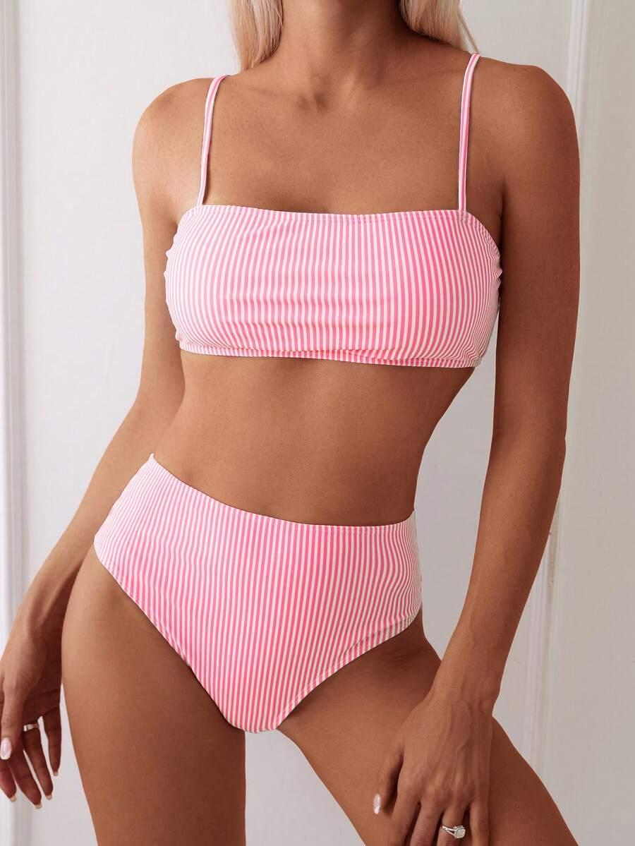 SHEIN DWUCZĘŚCIOWY STRÓJ KĄPIELOWY PASKI S09__M