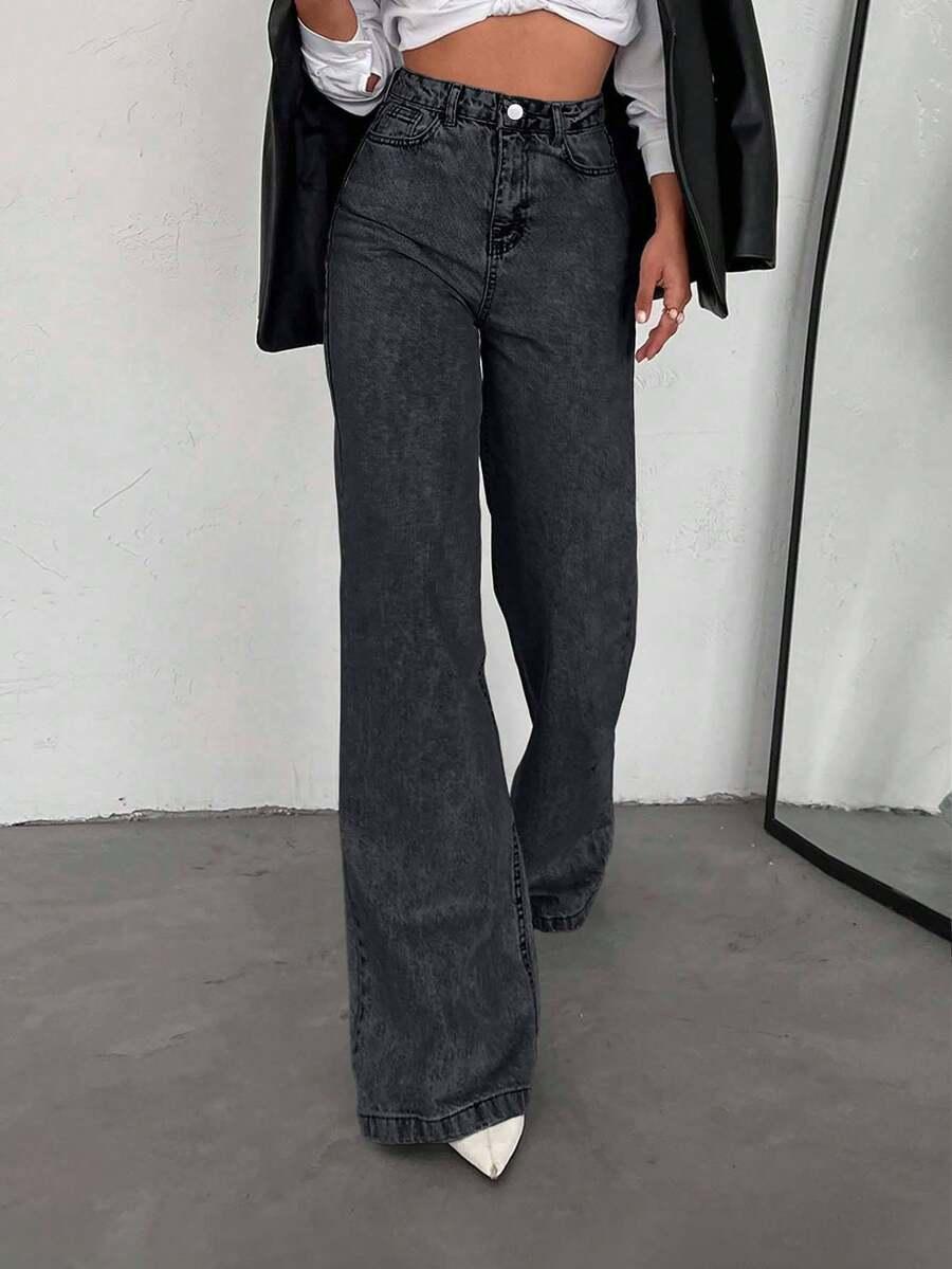 SHEIN CZARNE SPODNIE JEANS S06__S