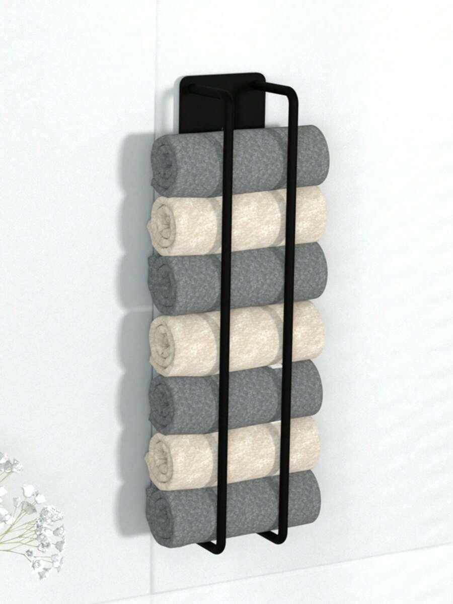 SHEIN CZARNY UCHWYT NA RĘCZNIKI S07__50X8CM