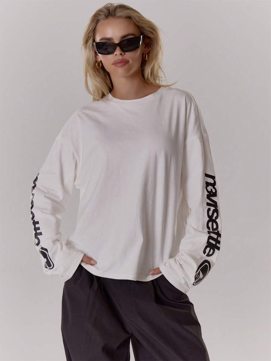 MUSERA BIAŁA BAWEŁNIANA BLUZKA DŁUGI RĘKAW S06__M