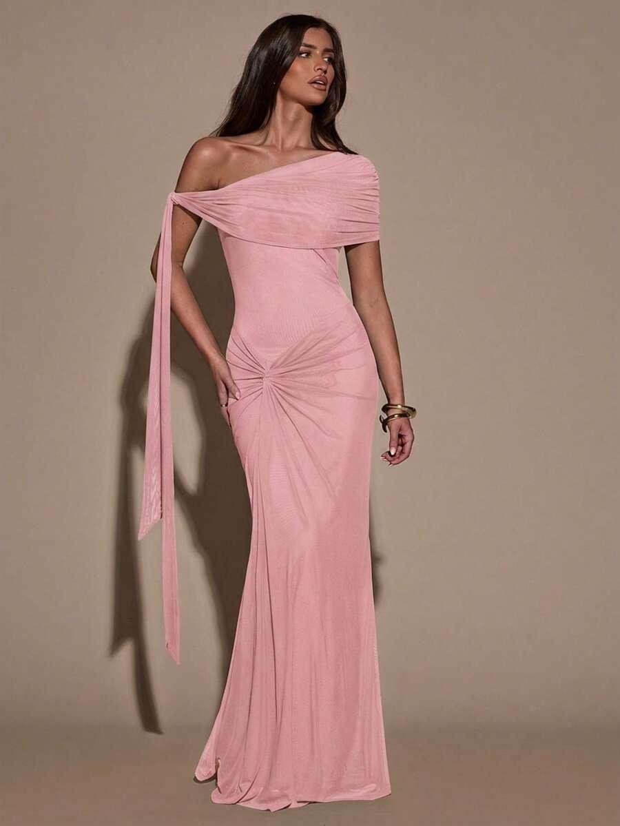 SHEIN RÓŻOWA MAXI SUKIENKA S06__L