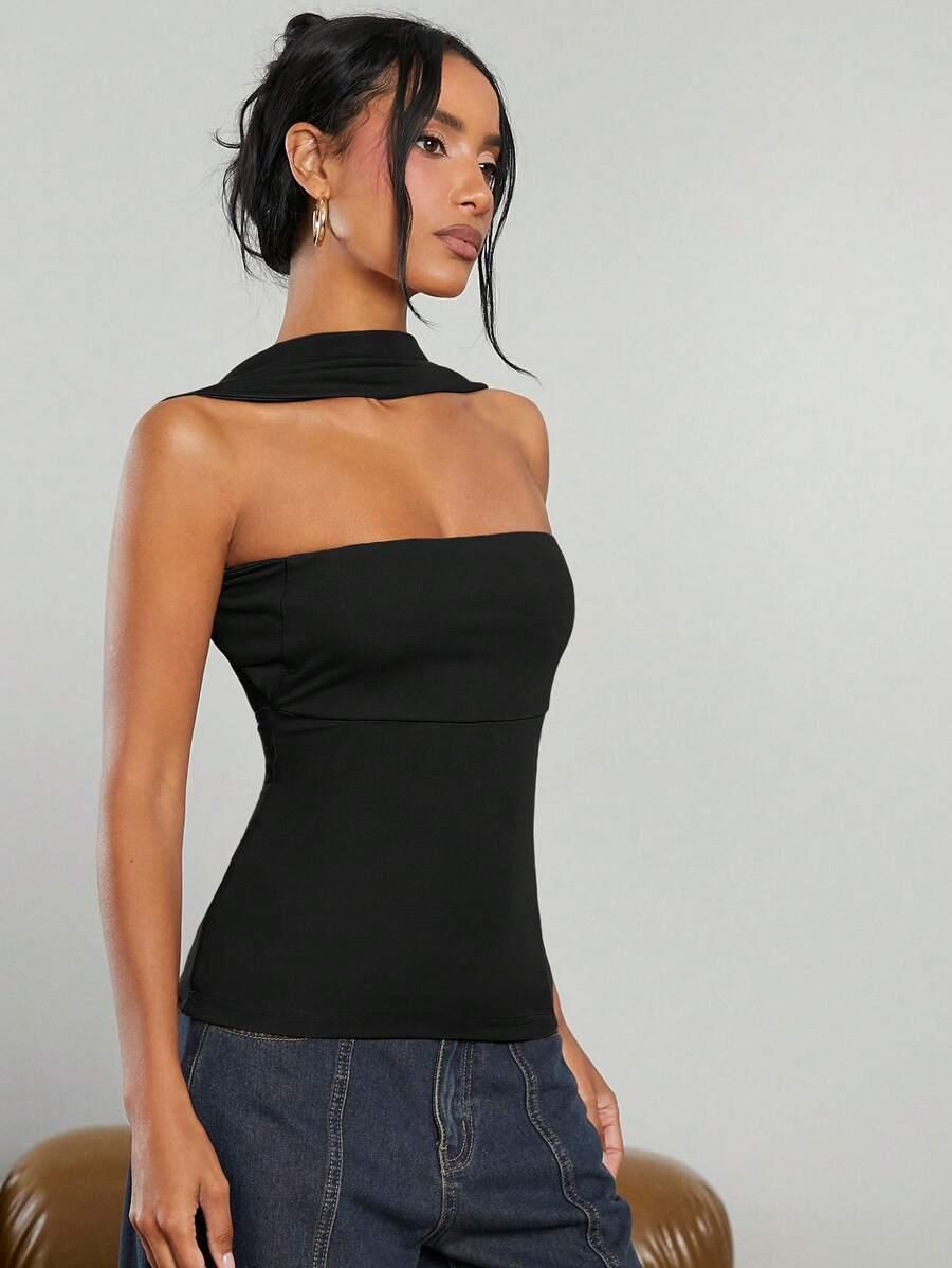 HAUTE CZARNY TOP ODKRYTE PLECY S06__S
