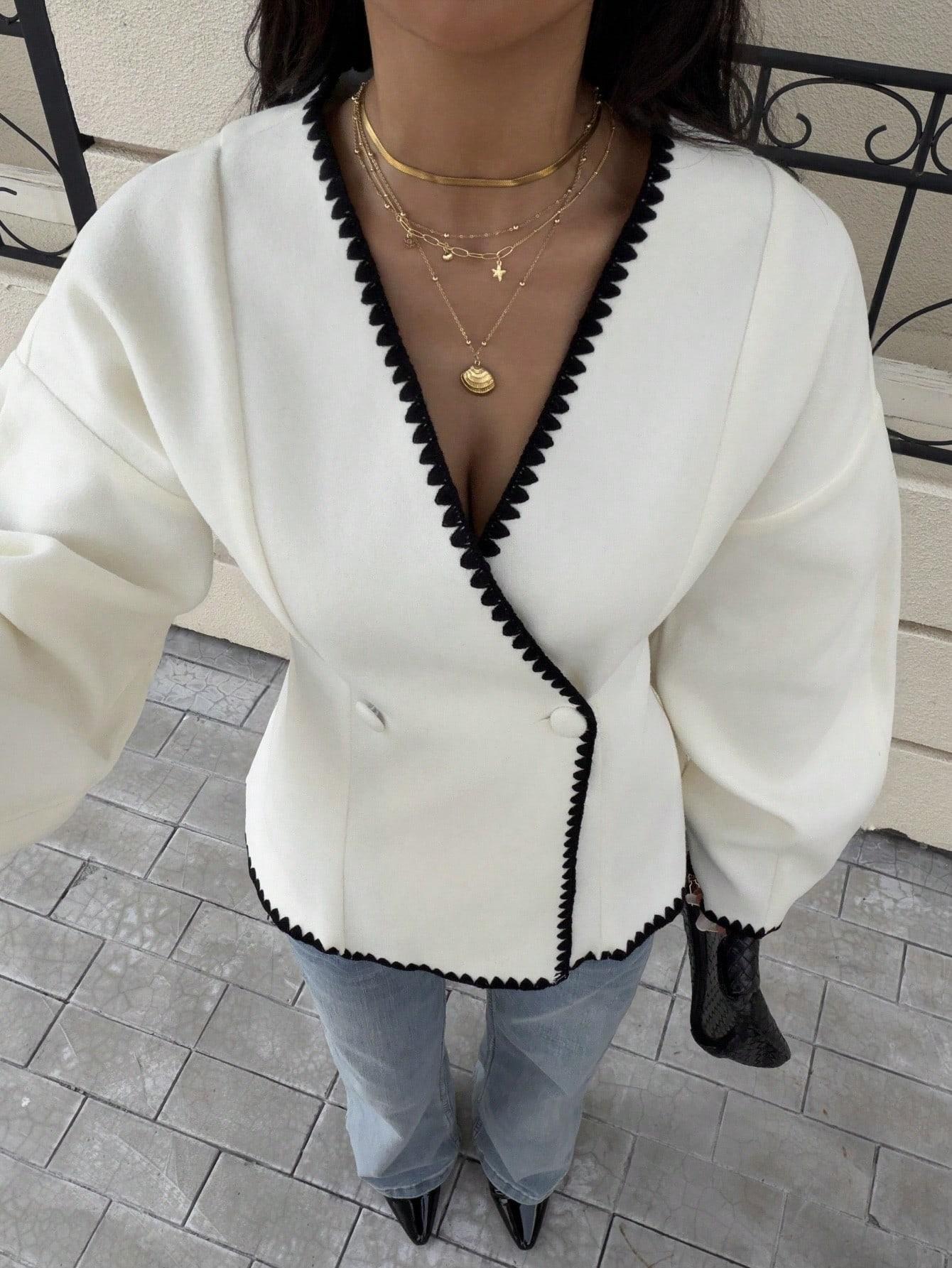 SHEIN BEŻOWA KURTKA GUZIK S06__M