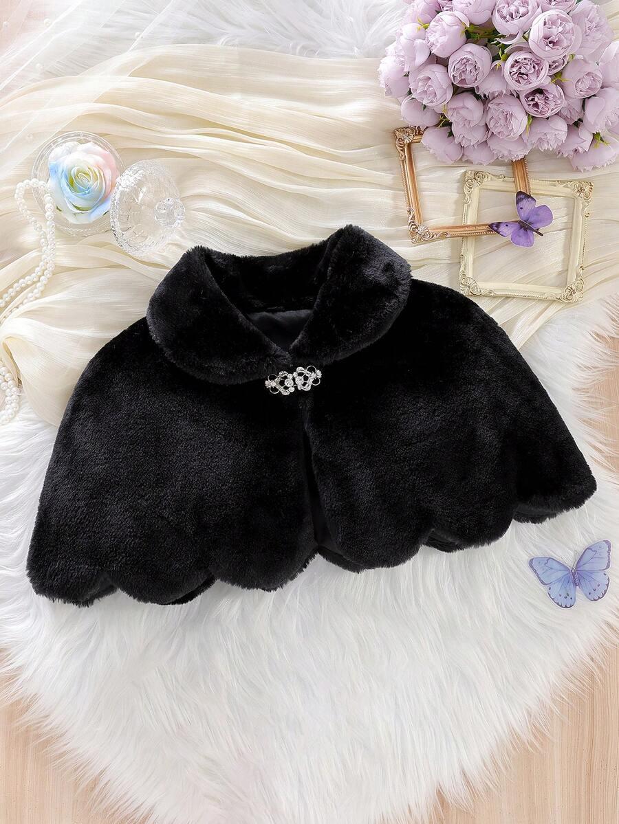 SHEIN CZARNA NARZUTKA SZTUCZNE FUTERKO W01__116-122