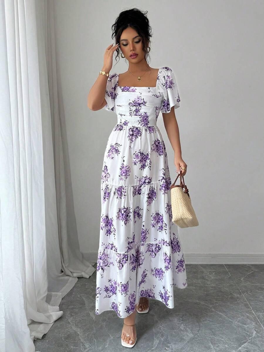 SHEIN BIAŁA MAXI SUKIENKA PRINT S06__S