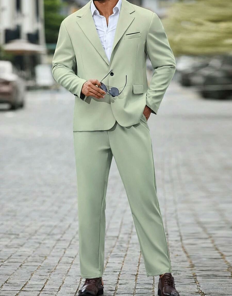 MANFINITY ZIELONY GARNITUR MARYNARKA SPODNIE S06__52