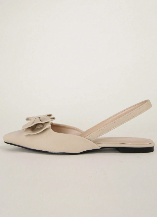 SHEIN BEŻOWE BALERINY SZPIC KOKARDA S06__38