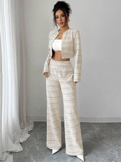 SHEIN SPODNIE MARYNARKA KOMPLET S06__XL