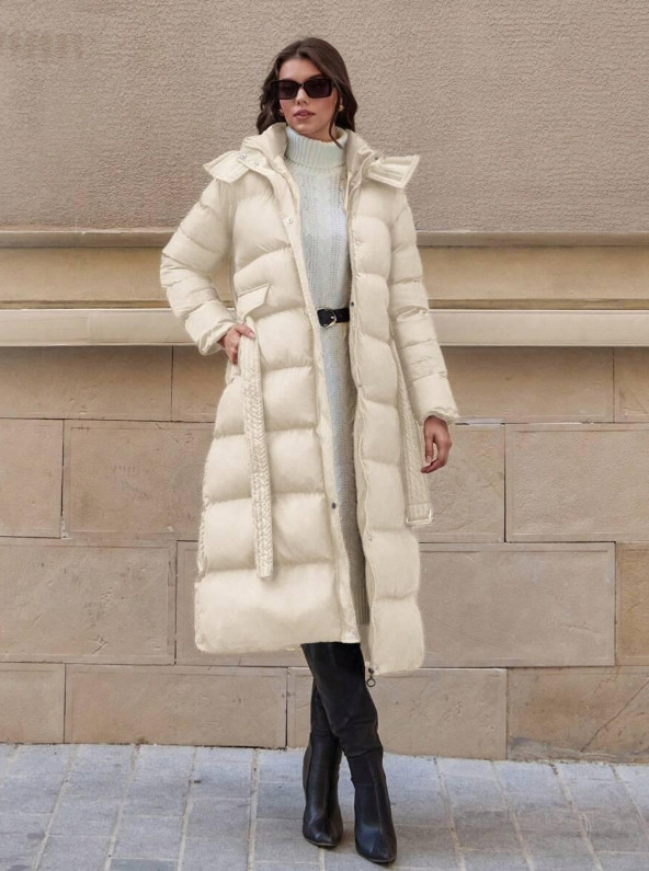 SHEIN KREMOWA KURTKA KAPTUR W01__M