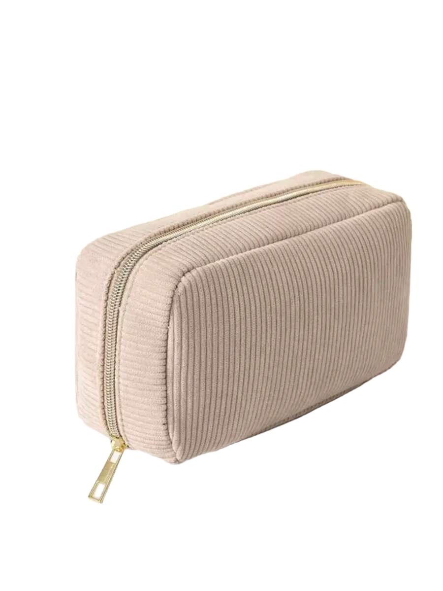 SHEIN BEŻOWA KOSMETYCZKA ZAMEK S07__20X6X10
