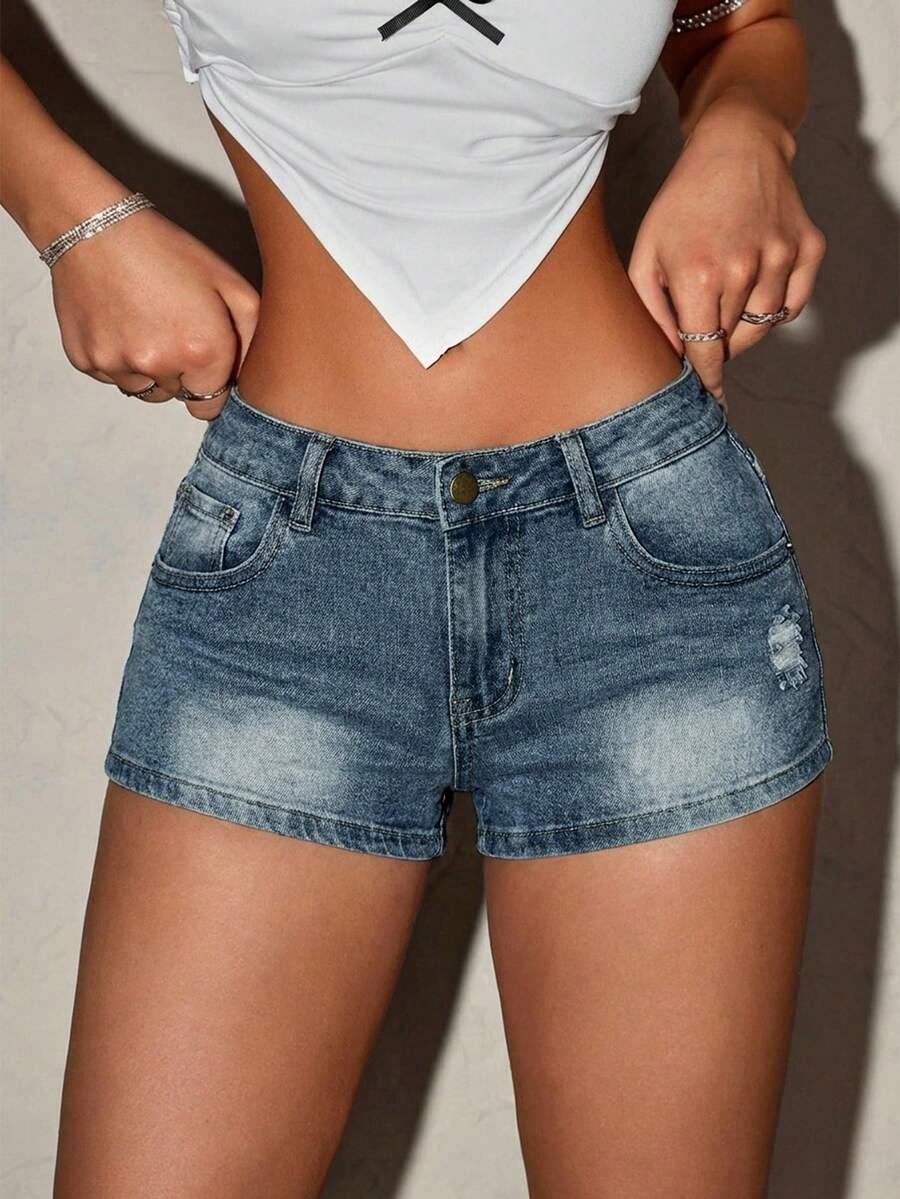 SHEIN NIEBIESKIE SPODENKI JEANS S09__S