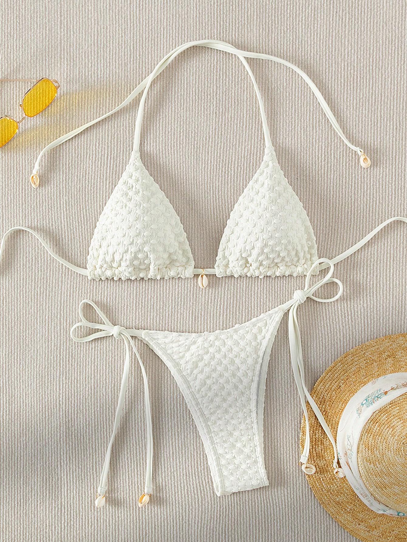 SHEIN BIAŁY DWUCZĘŚCIOWY STRÓJ KĄPIELOWY S09__S