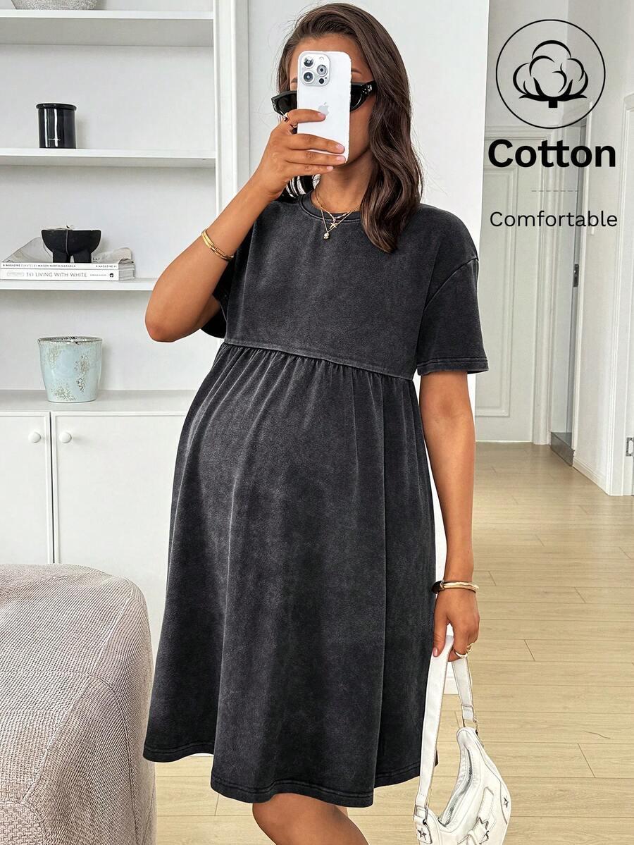 BOHO MAMA SZARA CIĄŻOWA SUKIENKA CASUAL S06__46