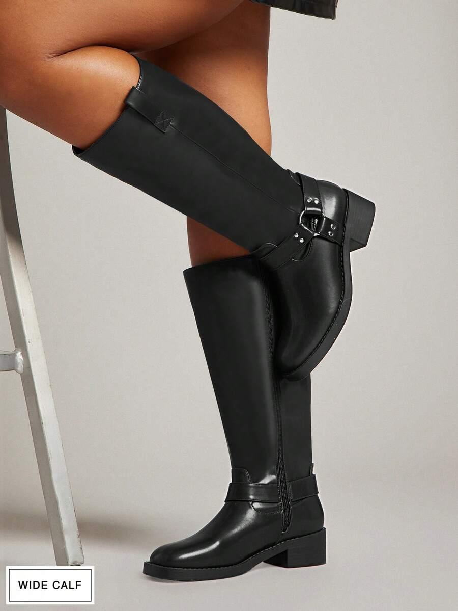 SHEIN CZARNE KOZAKI IMITACJA SKÓRY W01__39,5