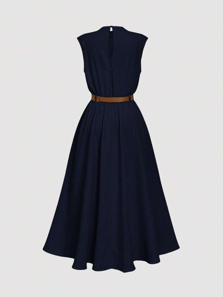 SHEIN GRANATOWA MIDI SUKIENKA S06__M