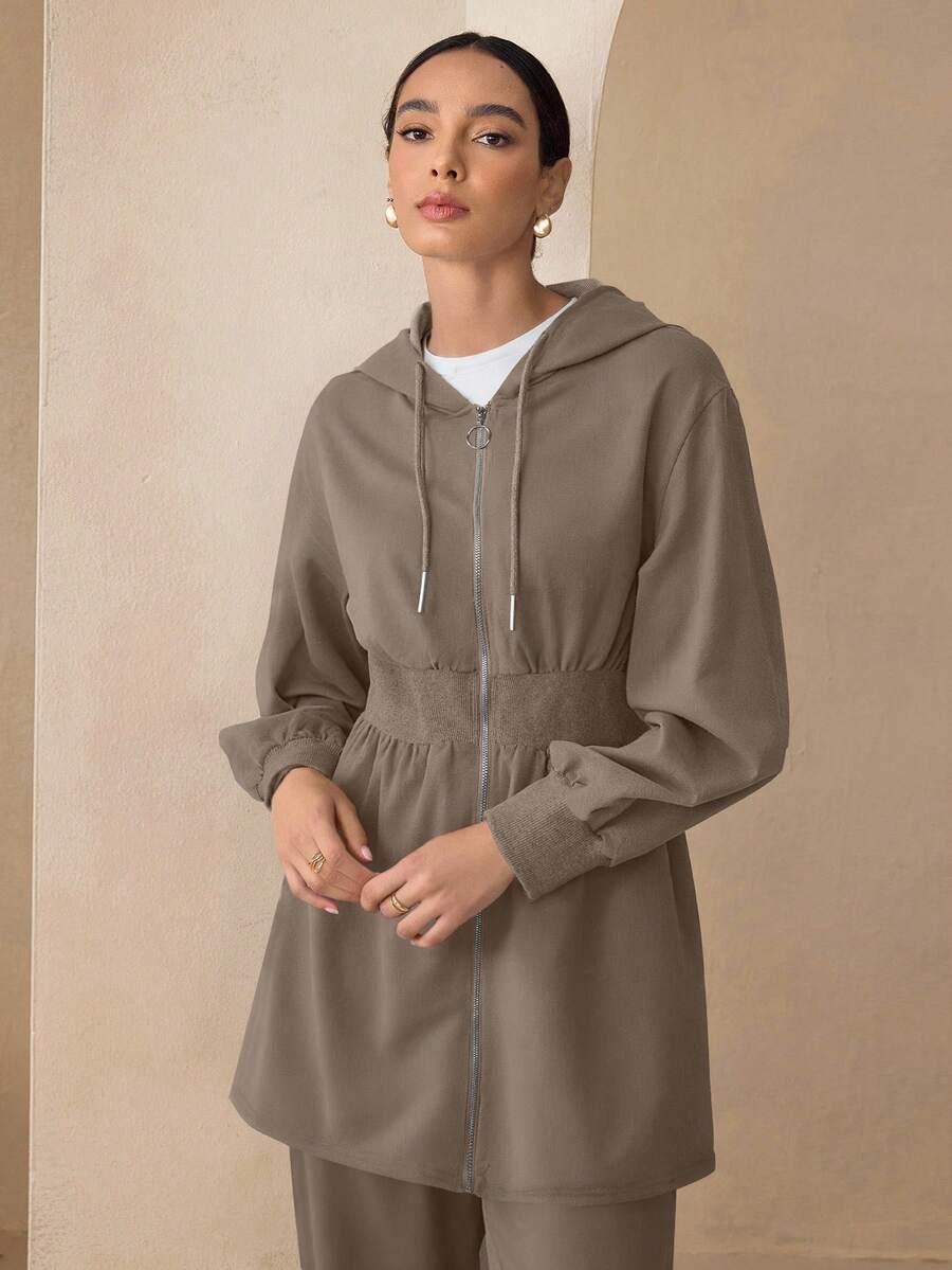 SHEIN BRĄZOWA ROZPINANA BLUZA S06__S