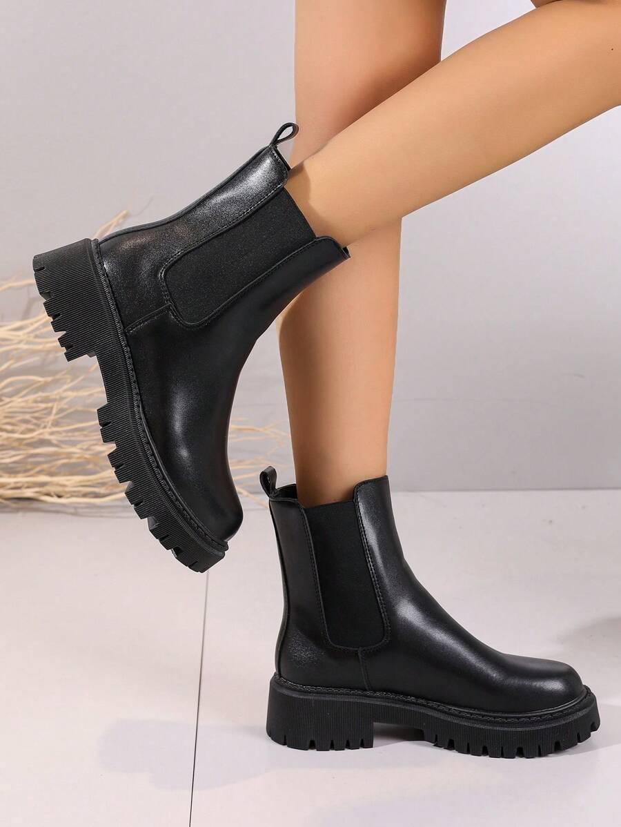 SHEIN CZARNE BOTKI IMITACJA SKÓRY W01__39
