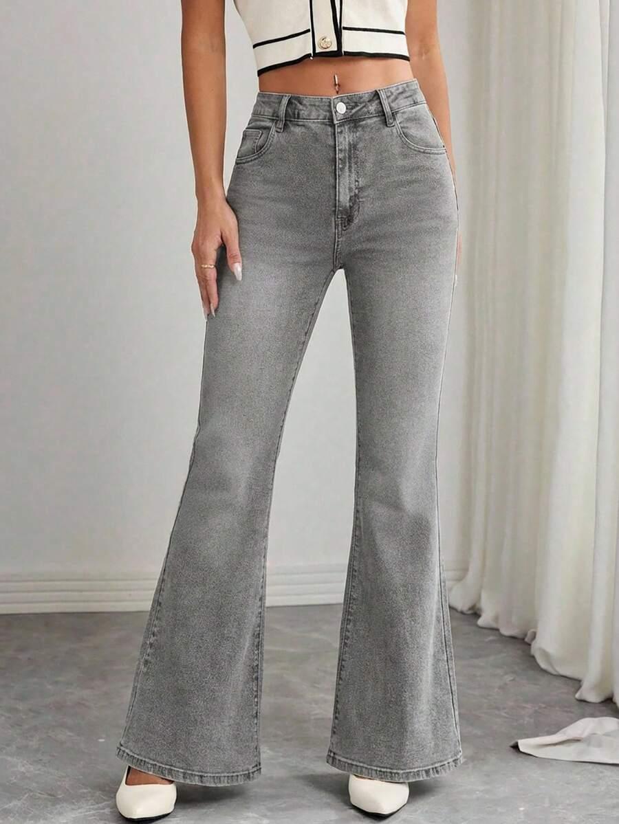 SHEIN SZARE JEANSY DZWONY S06__52