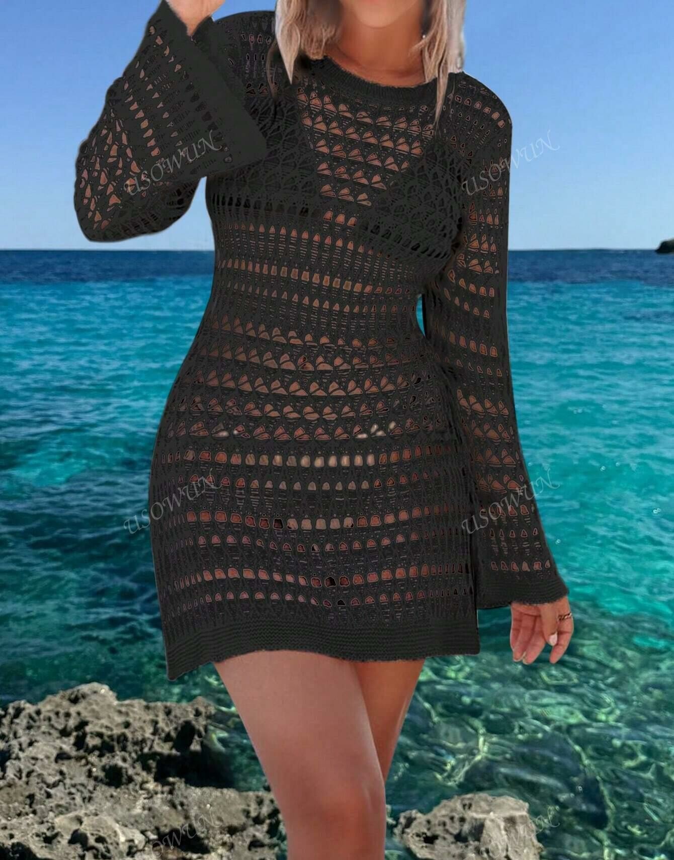 SHEIN CZARNA NARZUTKA PLAŻOWA S06__M