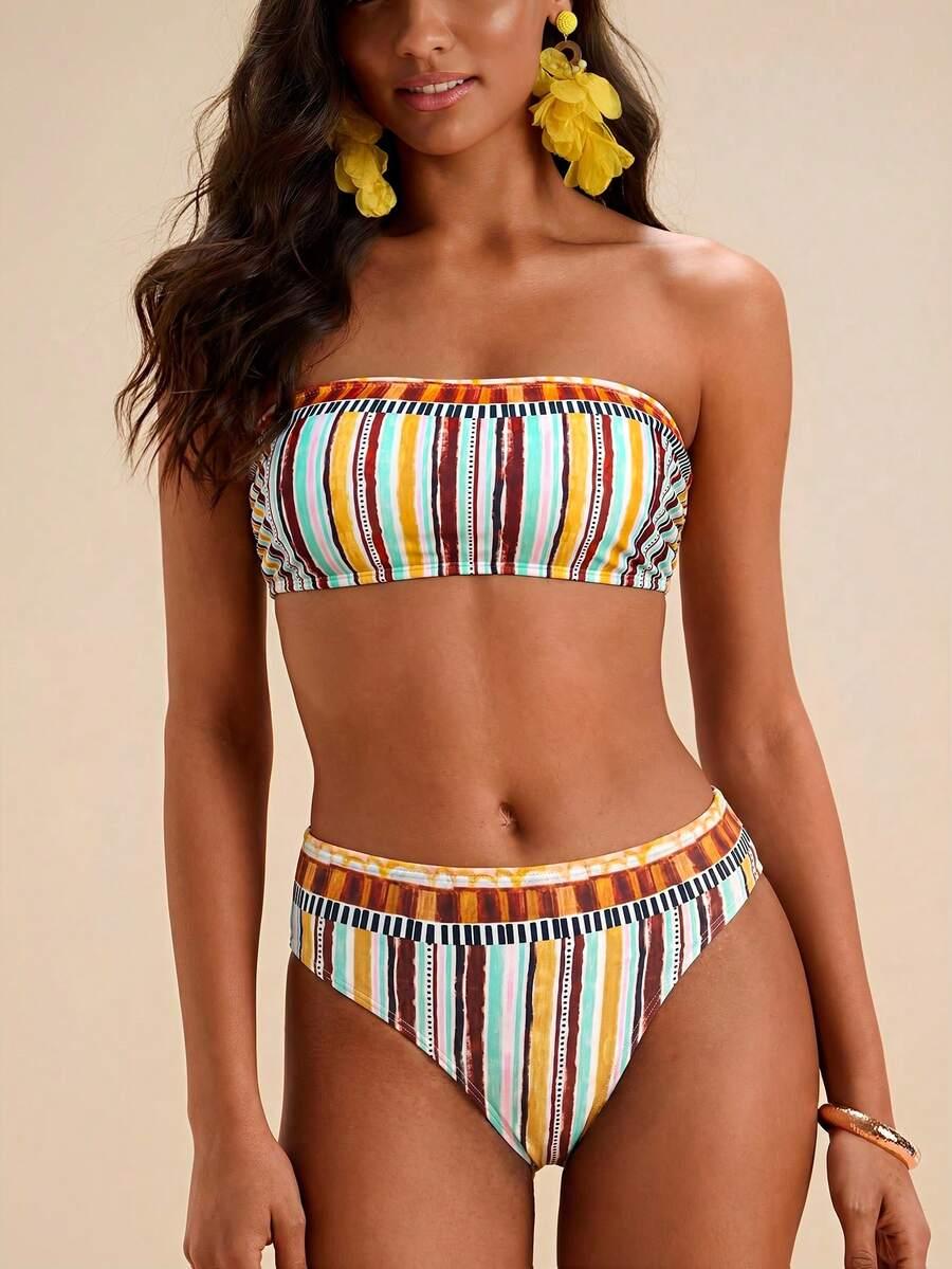 SHEIN DWUCZĘŚCIOWY KOSTIUM KĄPIELOWY BIKINI S09__L
