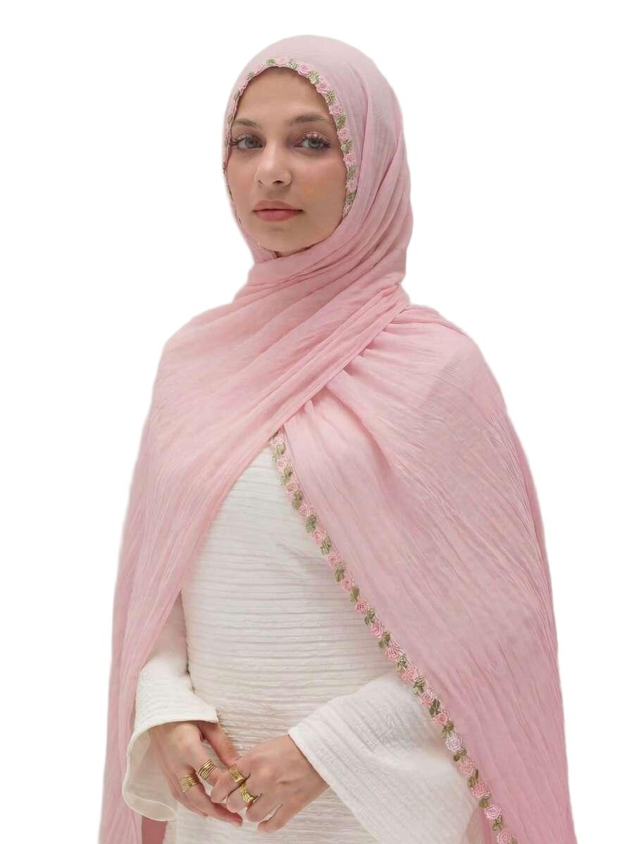 SHEIN RÓŻOWA CHUSTA NA GŁOWĘ S07__90X185