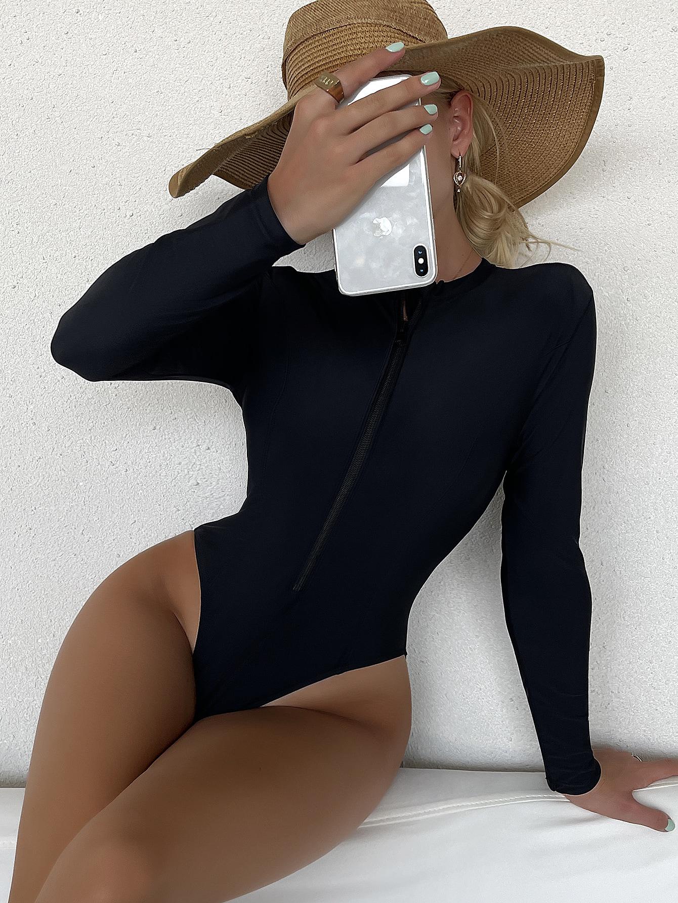 SHEIN CZARNY JEDNOCZĘŚCIOWY STRÓJ KĄPIELOWY S09__XS