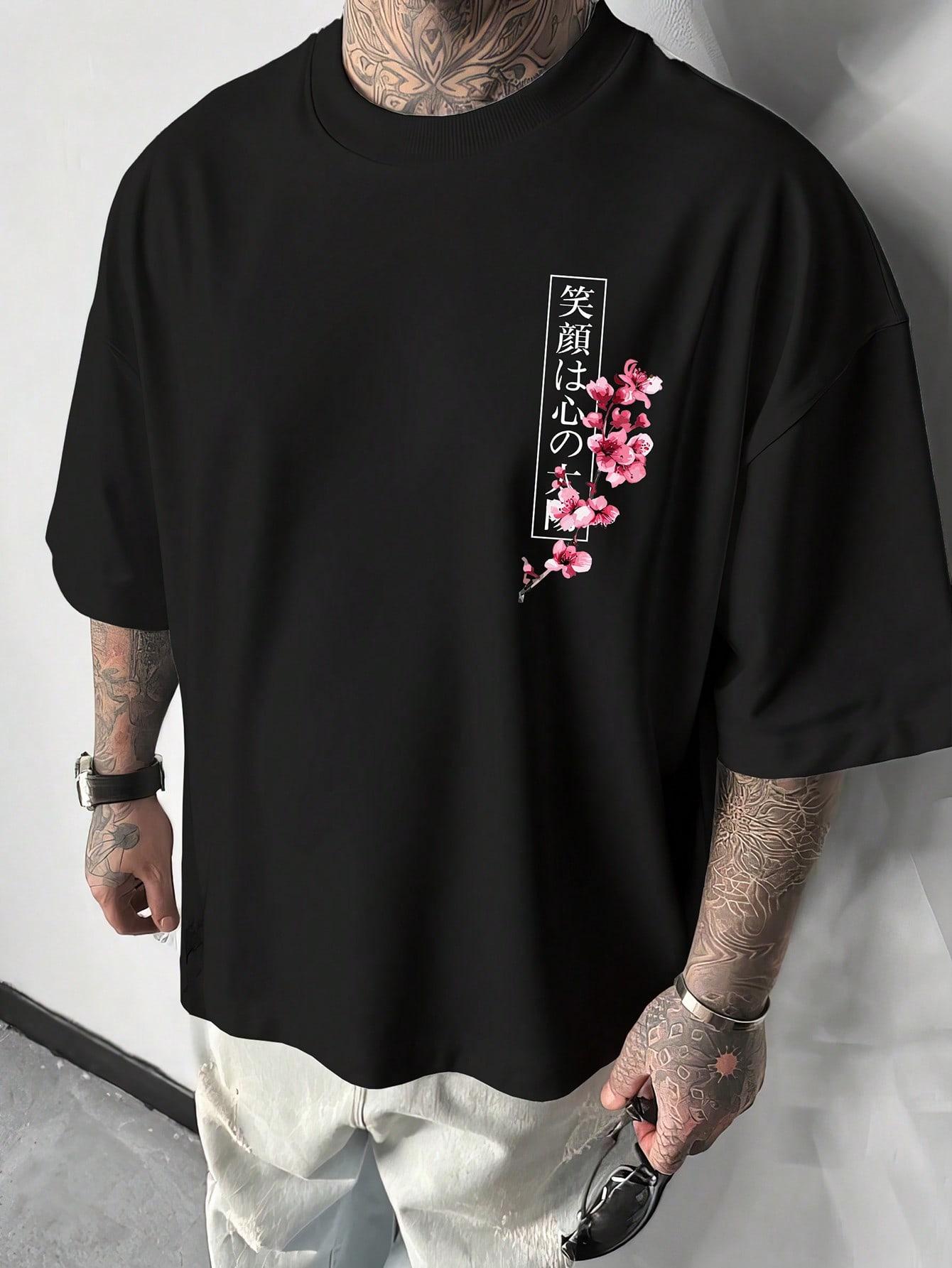 SHEIN CZARNY T-SHIRT PRINT S06__XXL