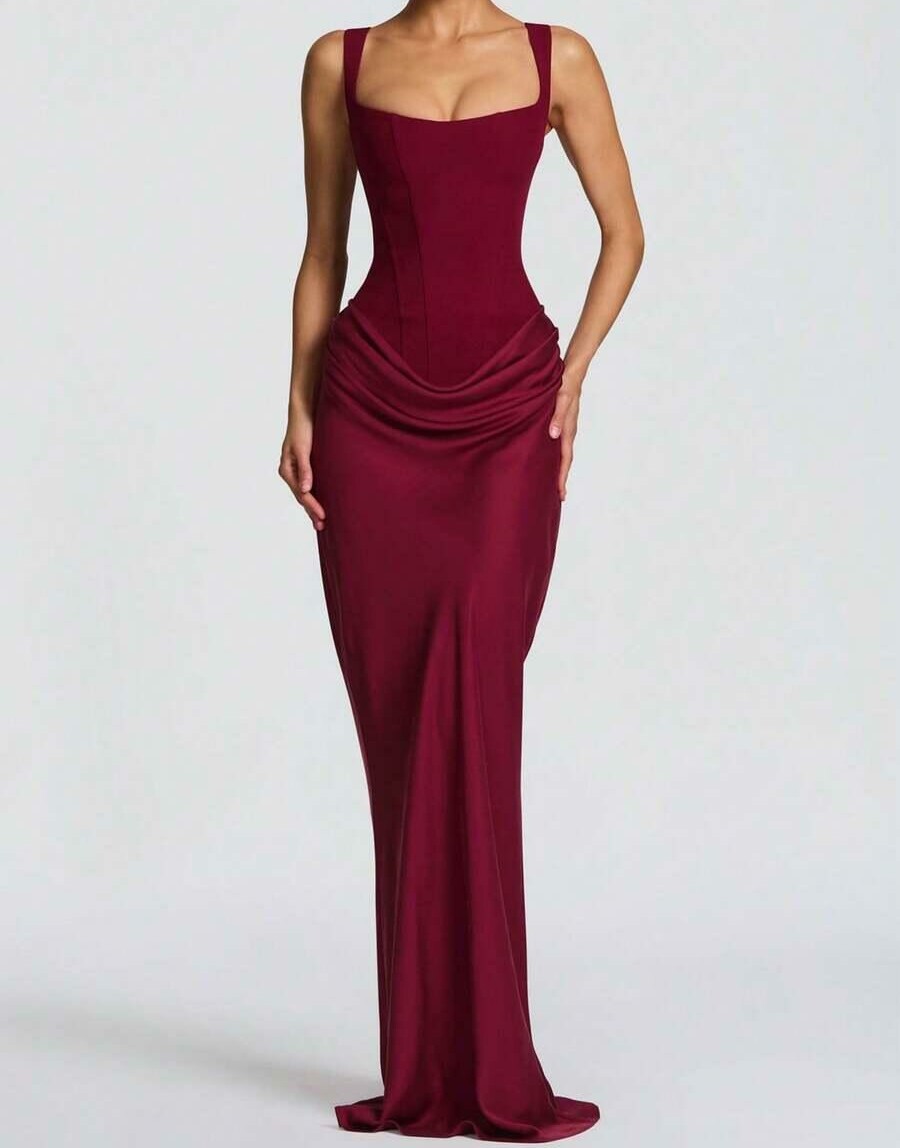 SHEIN BORDOWA MAXI SUKIENKA S06__M