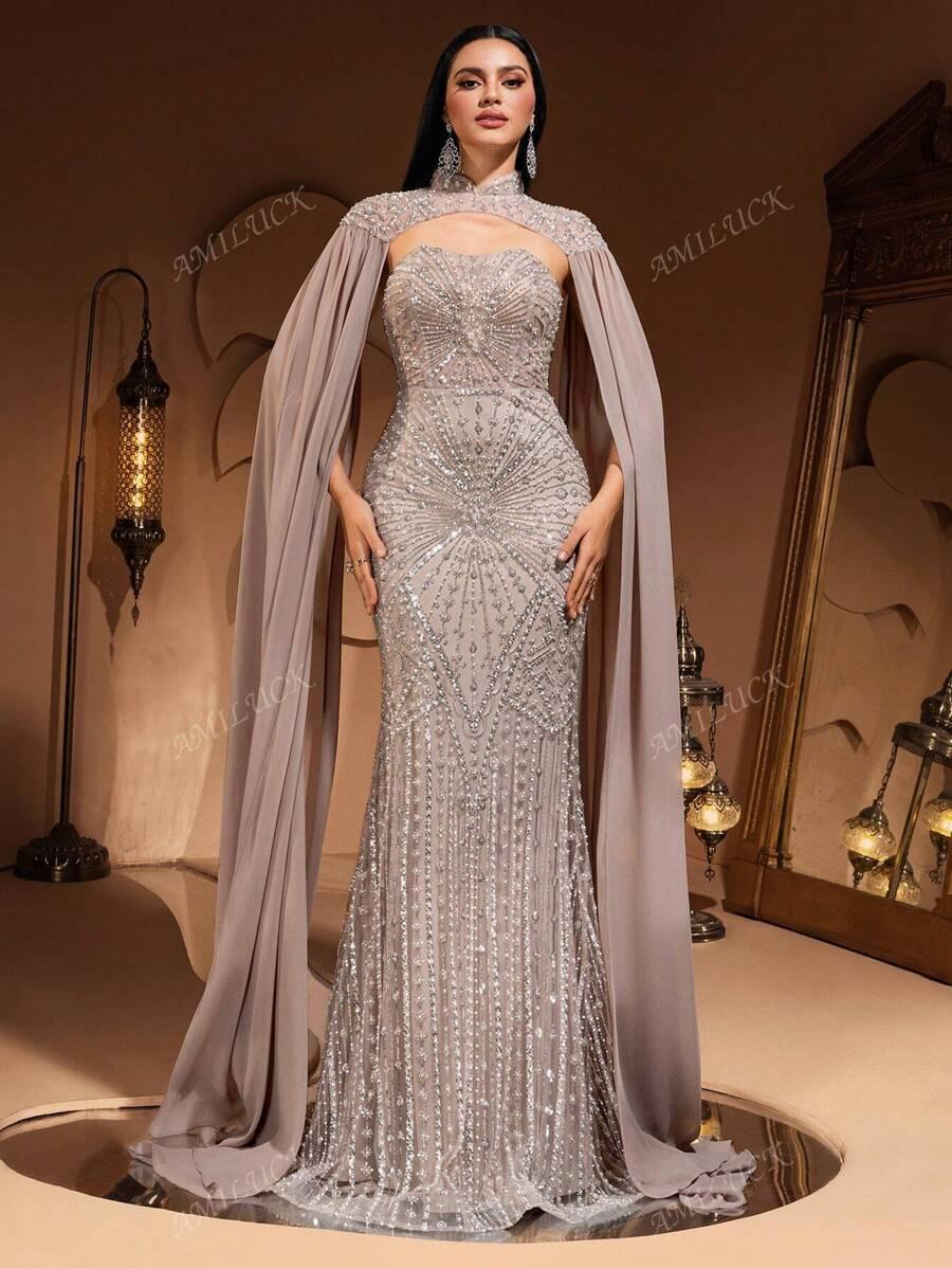SHEIN BEZOWA MAXI SUKIENKA S06__XL