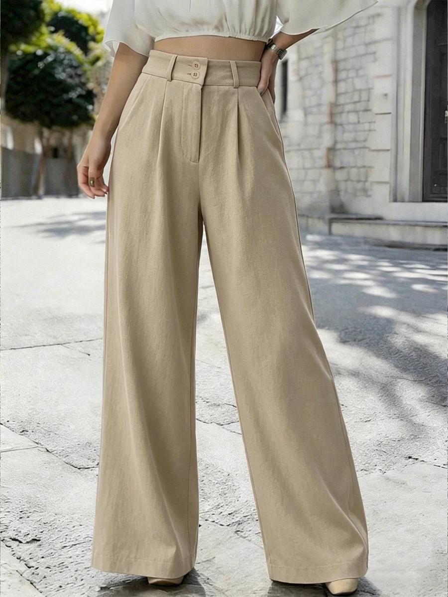 SHEIN BEŻOWE SPODNIE CASUAL S06__S