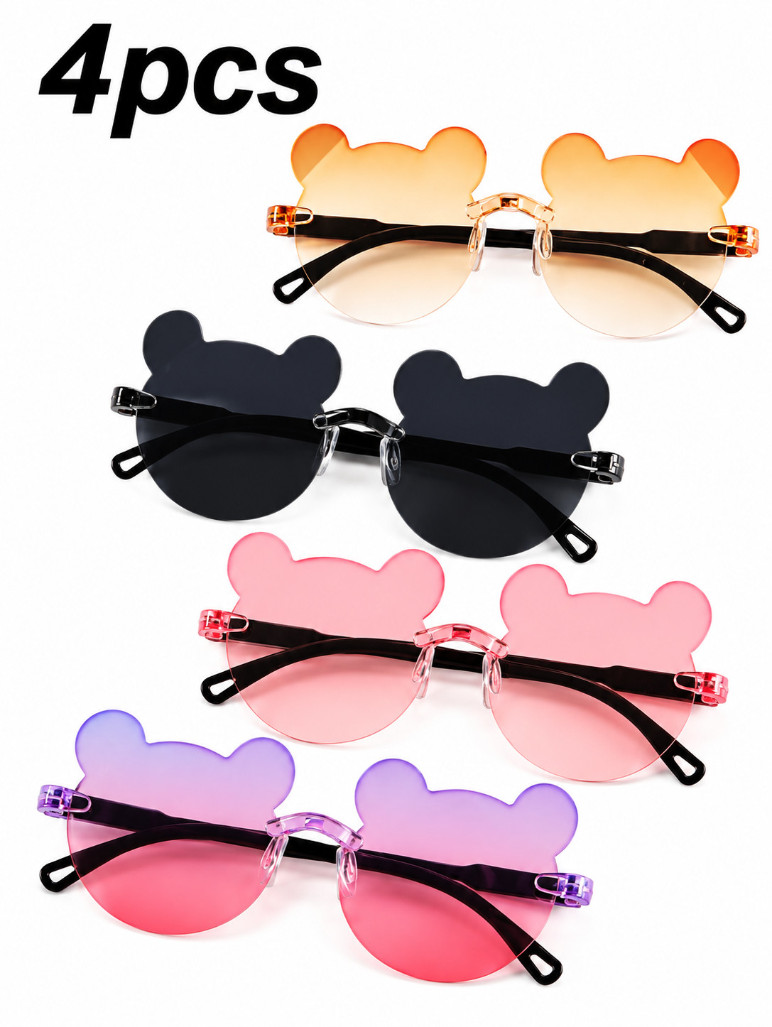 SHEIN OKULARY PRZECIWSŁONECZNE W KSZTAŁCIE MISIA 4-PACK S07