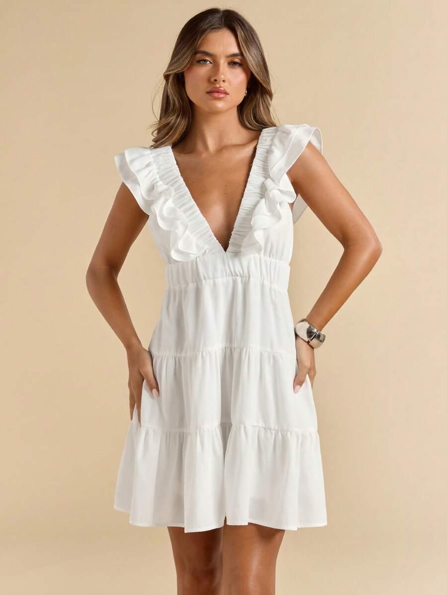 SHEIN BIAŁA MINI SUKIENKA S06__XS