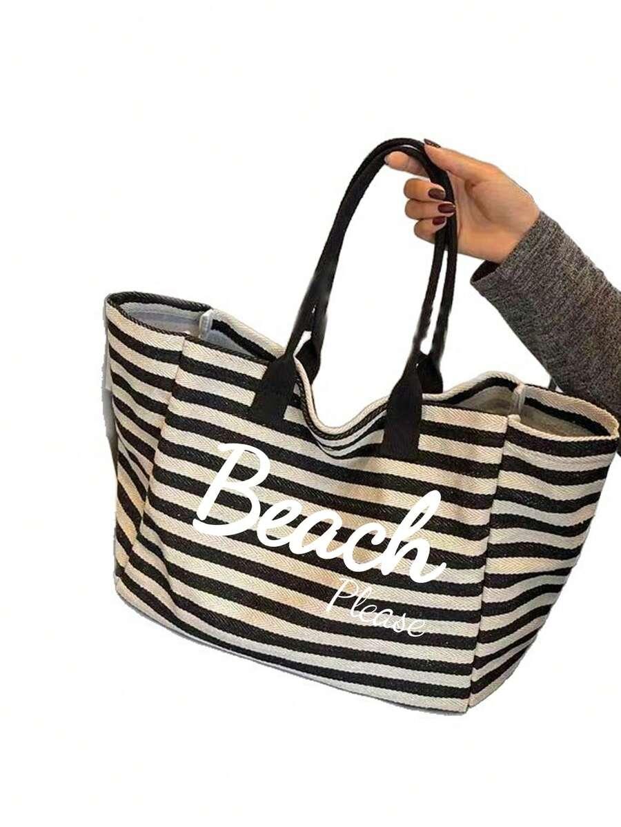 SHEIN TORBA PLAŻOWA W PASKI S07__40X30