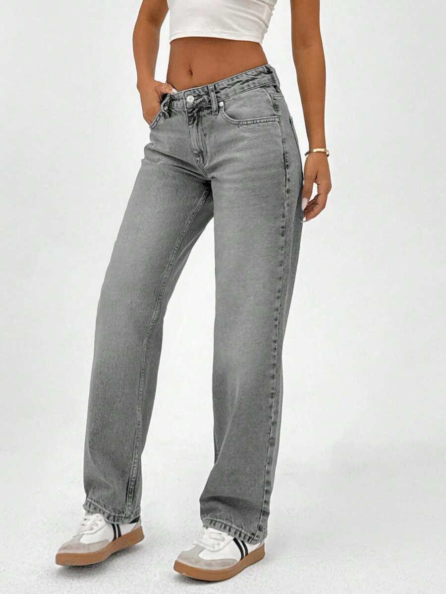 SHEIN SZARE SPODNIE JEANS S06__XS