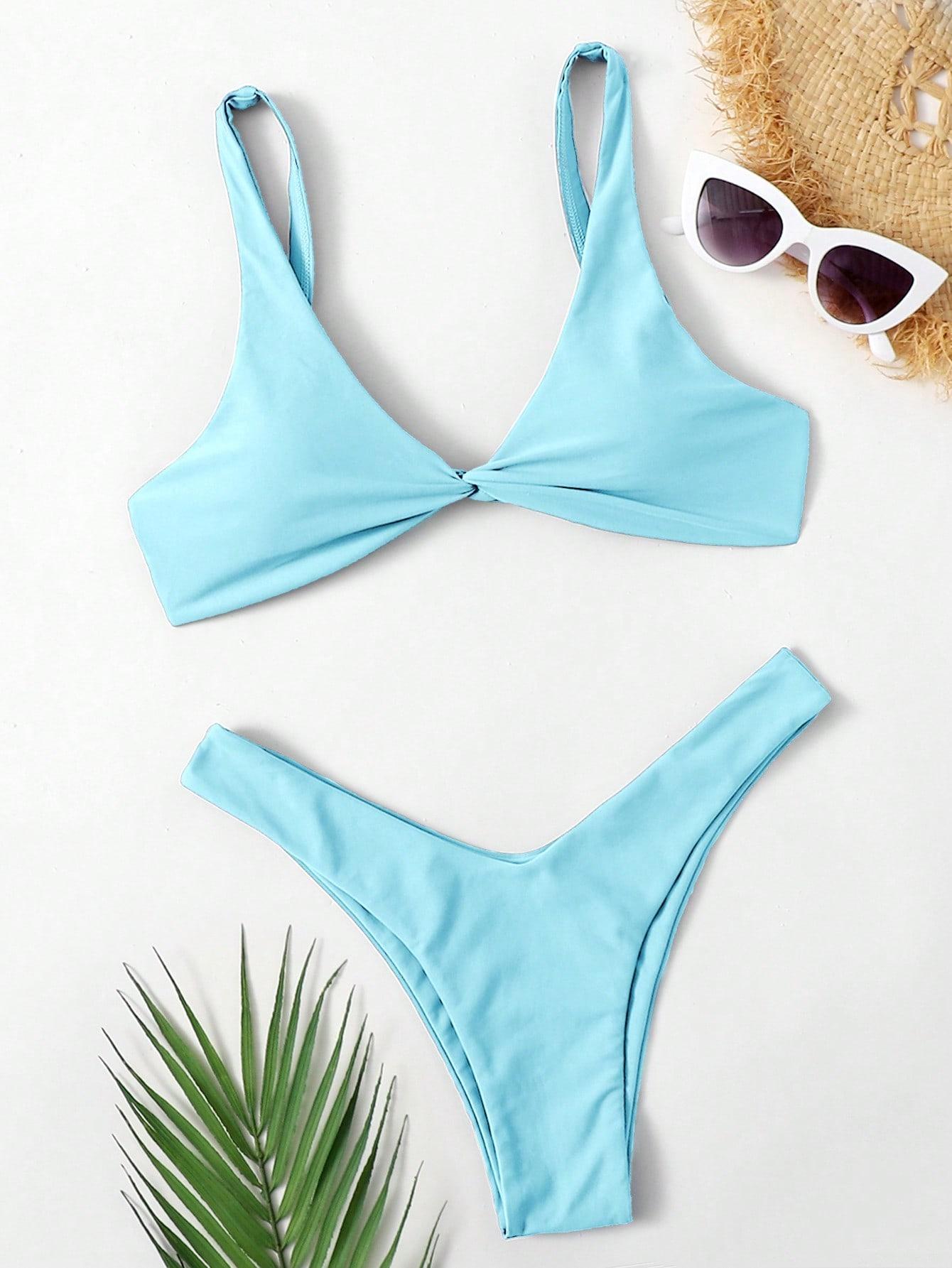SHEIN NIEBIESKI DWUCZĘŚCIOWY STRÓJ KĄPIELOWY S09__S