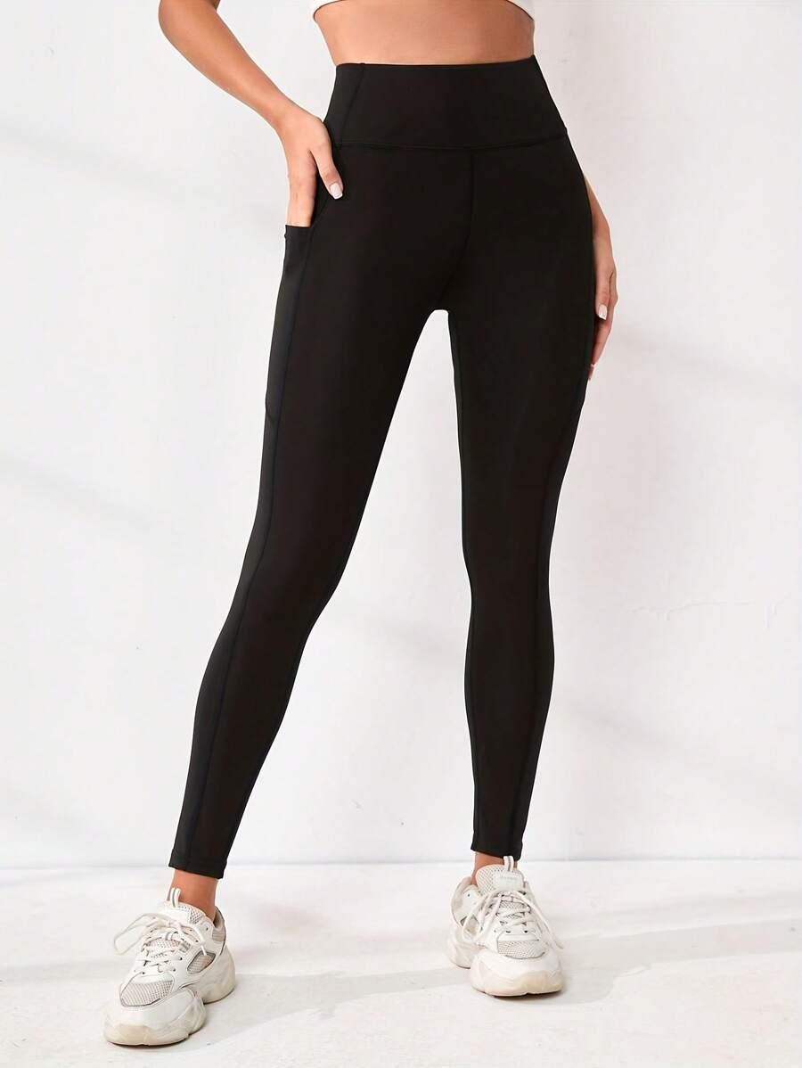 SHEIN CZARNE LEGGINSY SPORTOWE S06__S