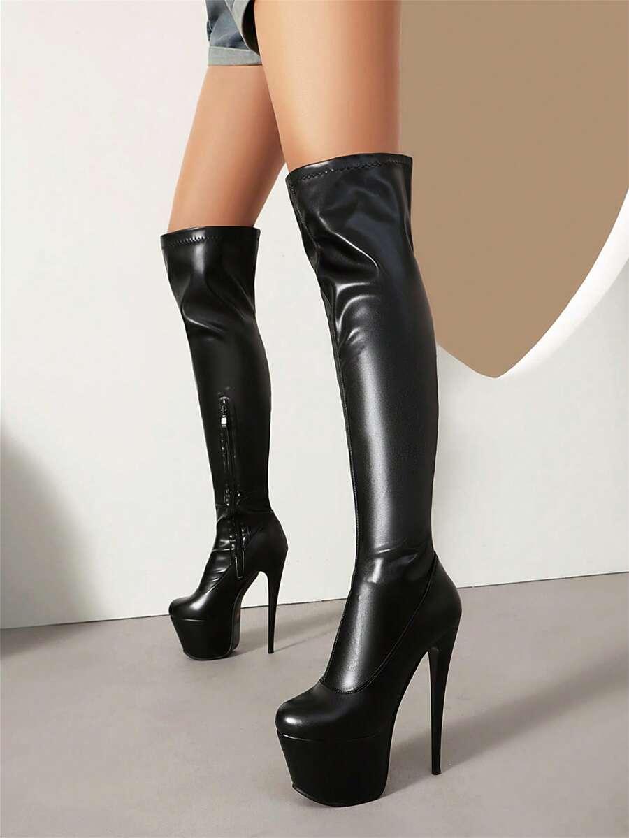 SHEIN CZARNE KOZAKI IMITACJA SKÓRY W01__36