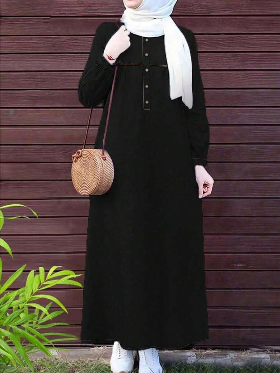 SHEIN CZARNA MAXI SUKIENKA S06__L