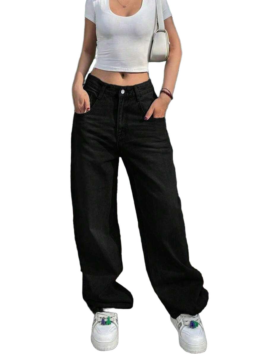 SHEIN CZARNE SPODNIE JEANS S06__XXL