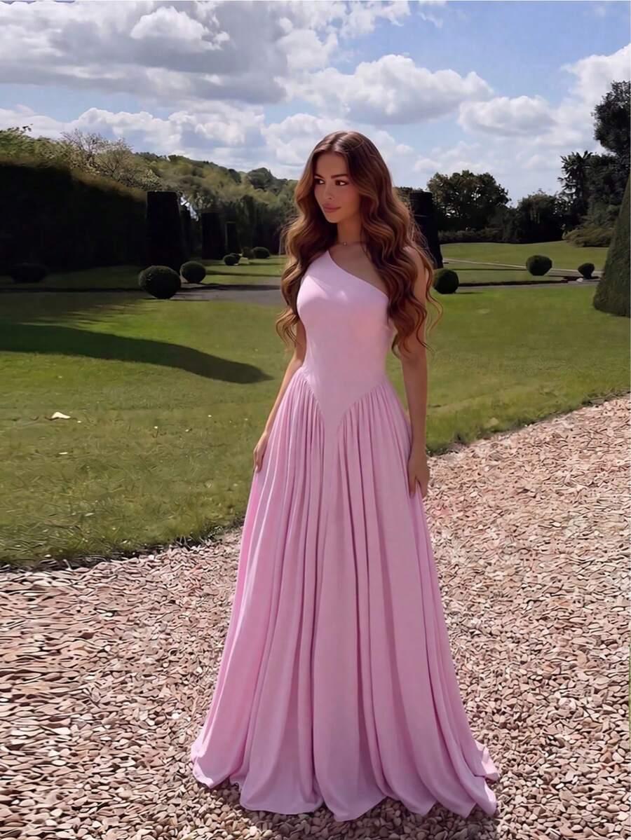 SHEIN RÓŻOWA MAXI SUKIENKA S06__XS
